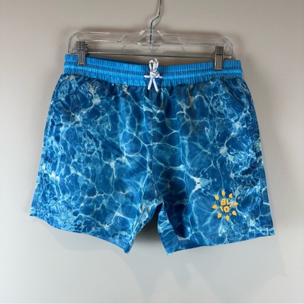 NEW Baseball Lifestyle 101 Men’s Blue Ocean Water Float Swim Trunks Size Small